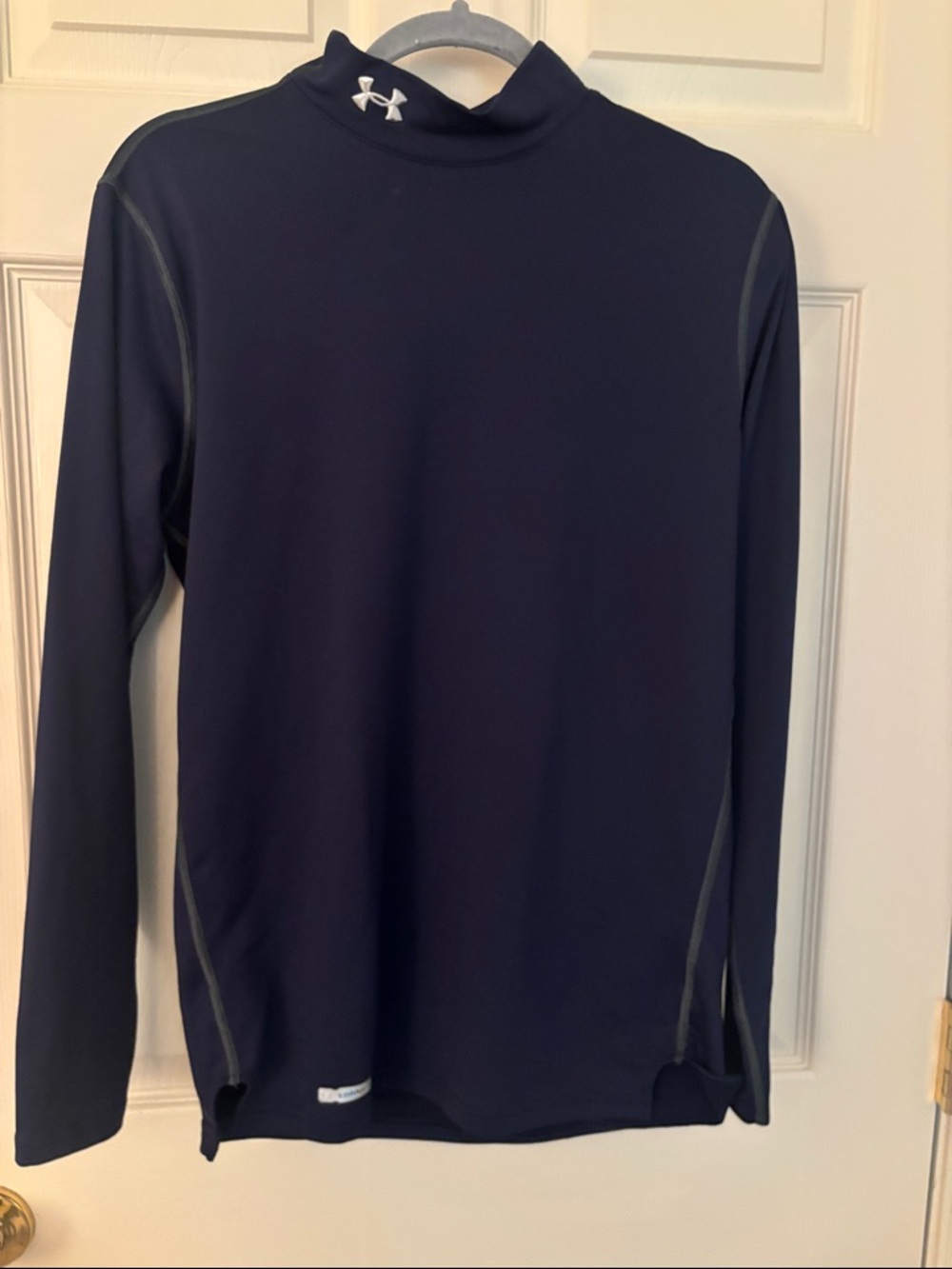 Under Armour Men’s M Navy Long Sleeve Coldgear Fitted Mock Neck Performance Top